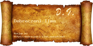 Debreczeni Ilma névjegykártya
